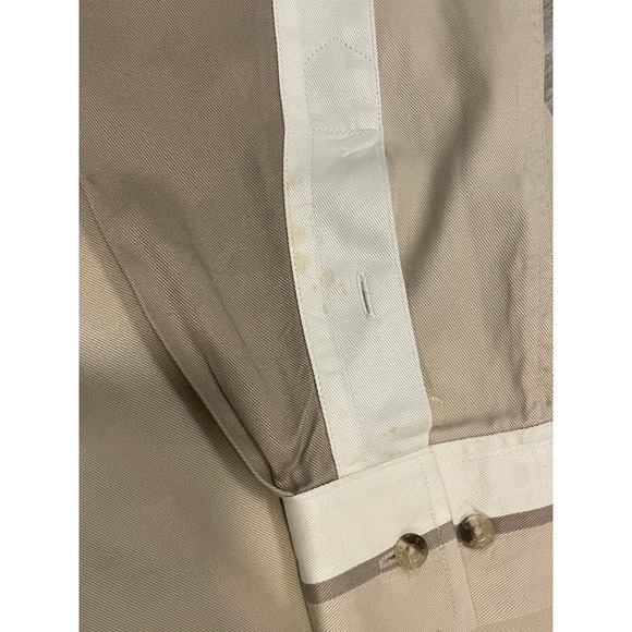 Khaki Color Blocked Button Up-MEN's - Picture 2 of 3